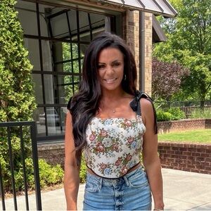 Floral Women's Corsit  with Black Straps #238